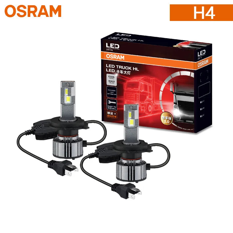 OSRAM 24V LED ZX2.0 Luci Anabbaglianti da Trazione H1 H4 H7 110W 8000LM Super Potenza Luce 6000K Freddo Bianco Aggiornamento Sostituzione Luce Alta-Bassa Potenza