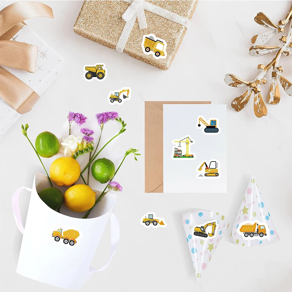 Construction Vehicle Sticker Roll for Kids