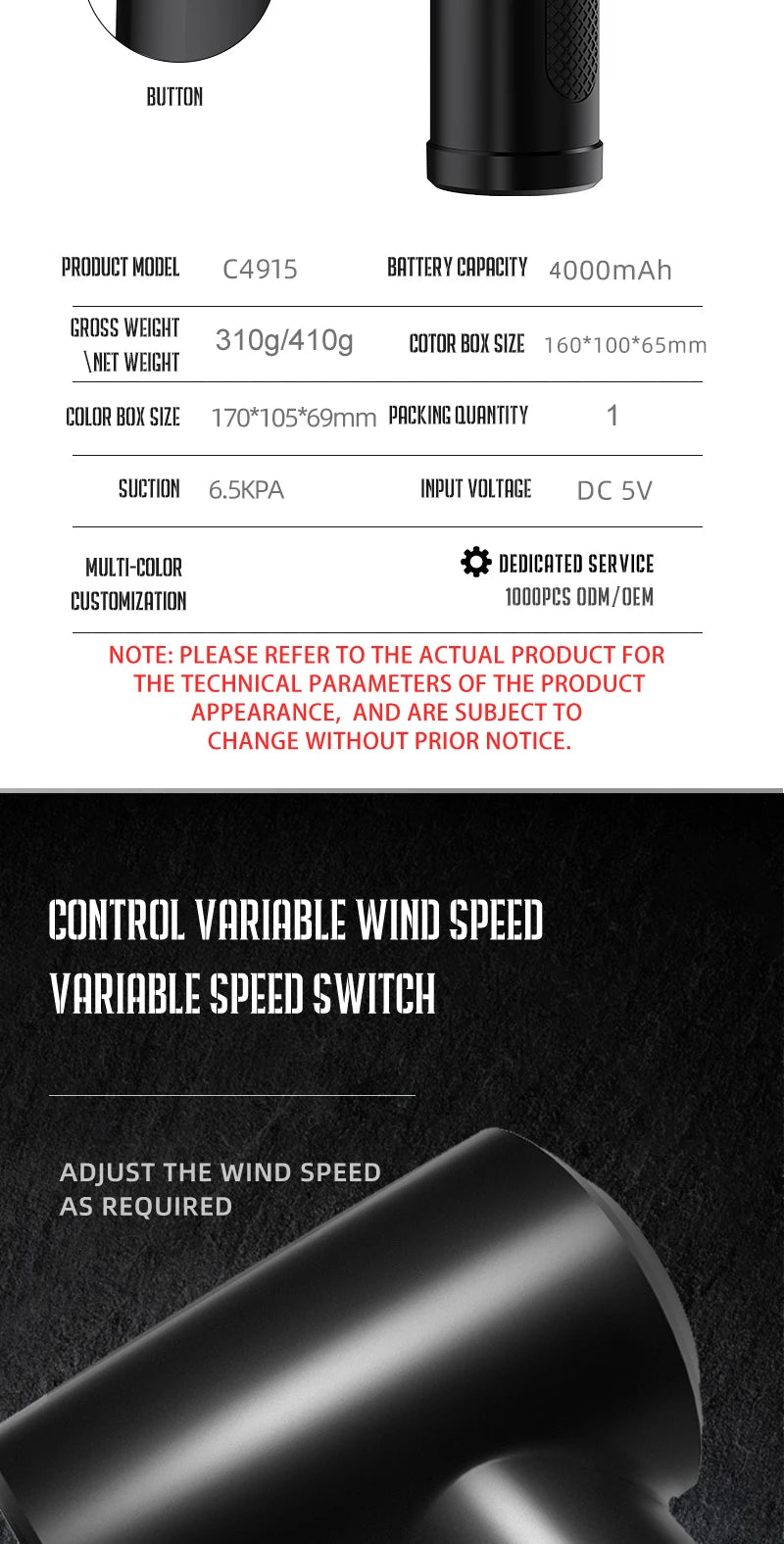 Protable Air Duster for Computer Cleaning 51000RPM Cordless Compressed Air Blower with LED Light for PC computers Keyboard Clean