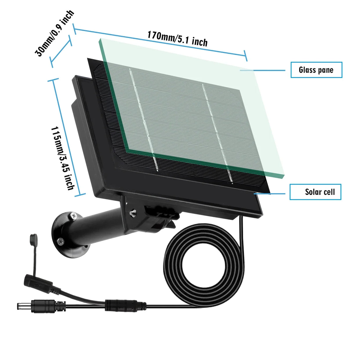 4W Solar Panel Charger with 5V Output and 18650 Battery Slots