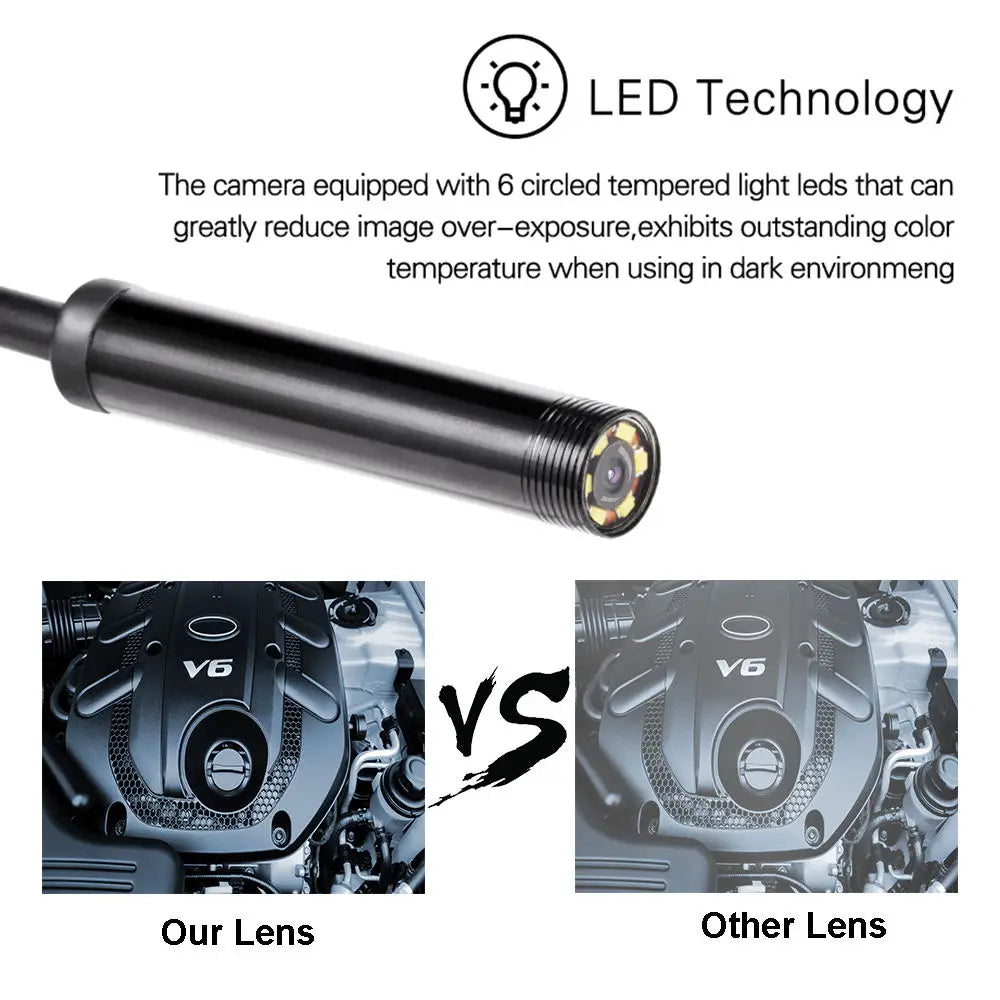7.0mm Type-C Endoscope Camera with 6 LEDs and IP67 Waterproof