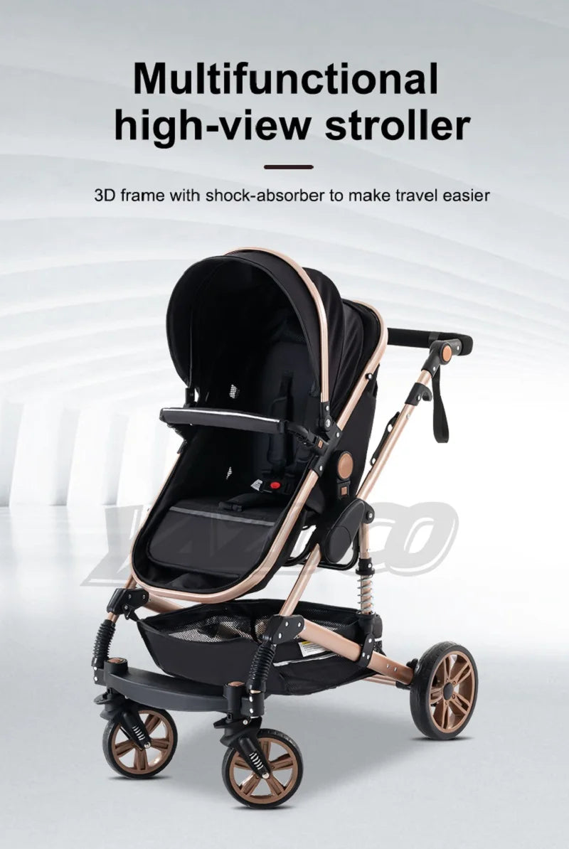 Luxurious 3‑in‑1 Baby Stroller High‑Landscape Travel System