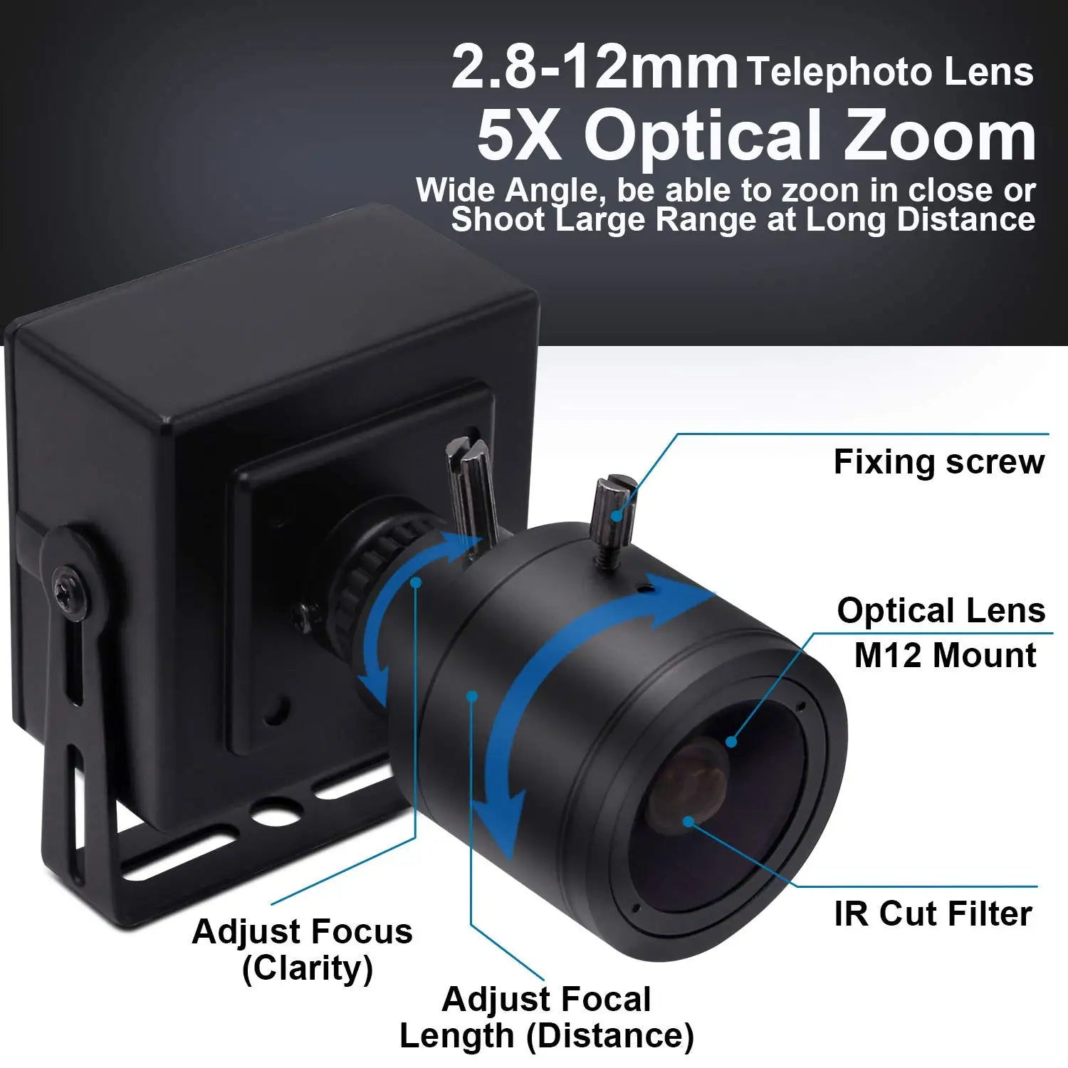 1080P High Speed USB Camera 260FPS 2MP Manual Zoom Webcam