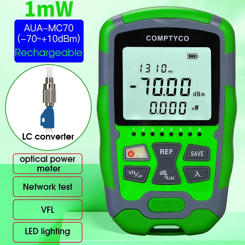 Rechargeable Fibre and RJ45 Test Tool - Model Options