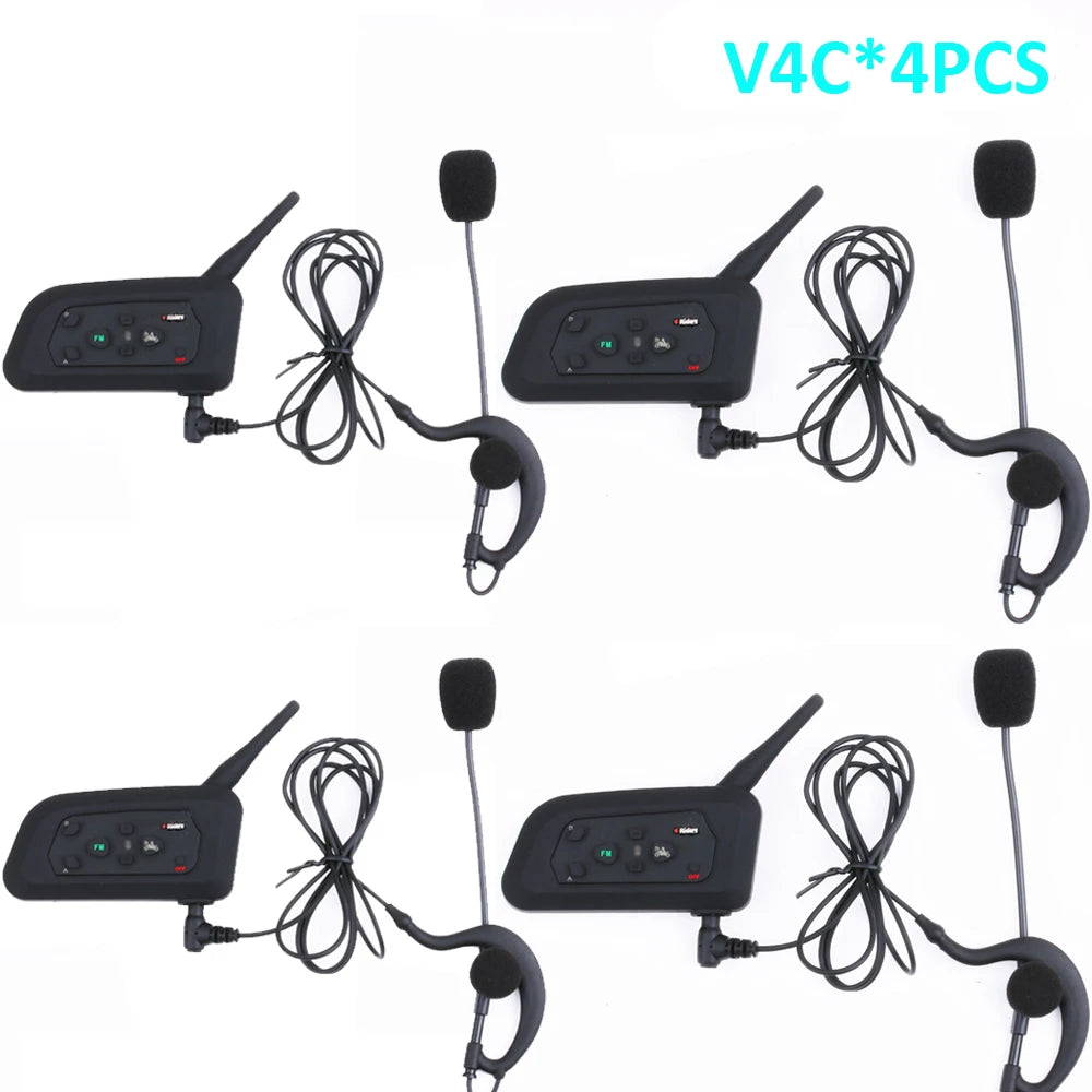 4-Person Referee Intercom Headset V4C 1200m Full Duplex Bluetooth