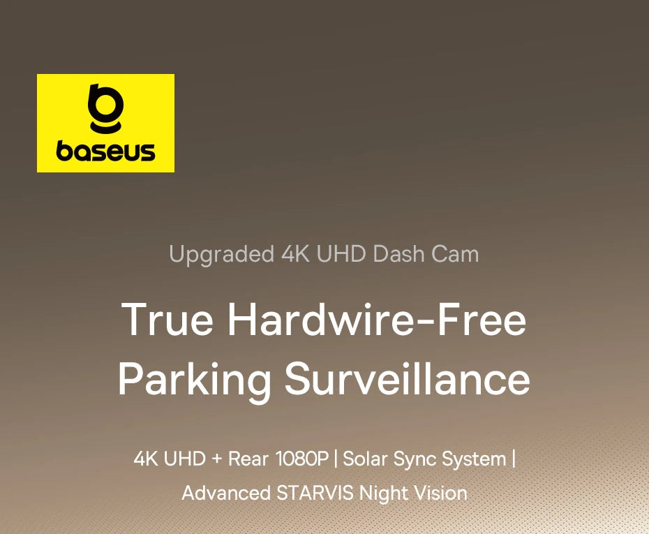 Baseus 4K Front and Rear Dash Cam with STARVIS Night Vision