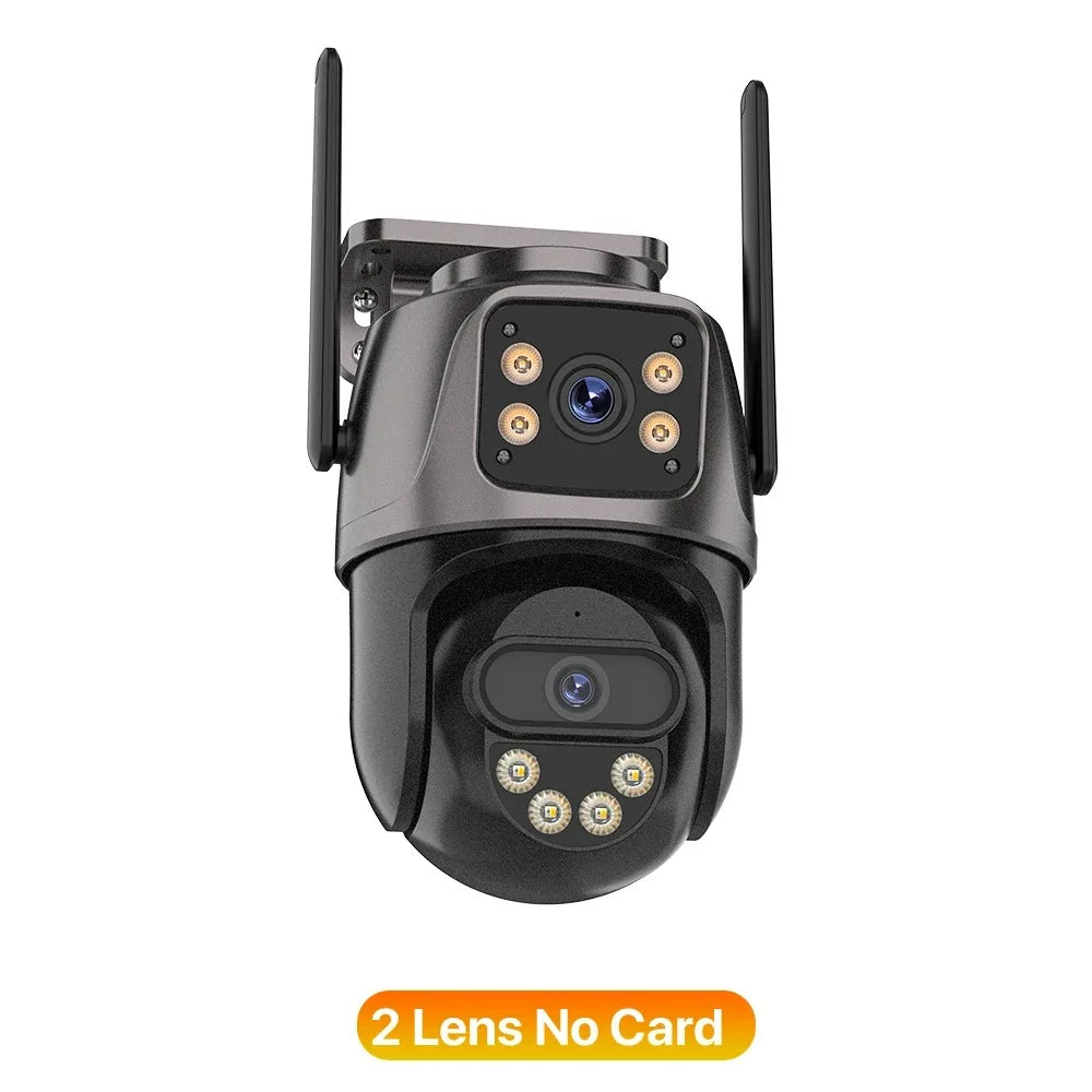 Three Screen WiFi IP Camera Outdoor 4K Dual Lens PTZ Security Camera