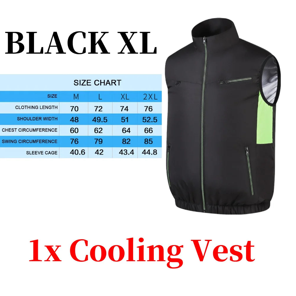 Cooling Vest Ice Fan Vest Heat Resistant for Summer Camping Fishing Hot Weather Work Fishing Vest Hiking Air-conditioned Clothes