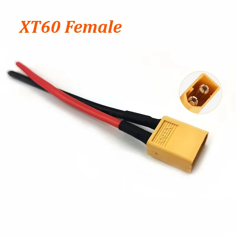 XT60 Parallel Battery Connector 3-Way 14AWG Silicone Wire Male/Female Dual Extension Y Splitter 100mm for Battery Charger Motor