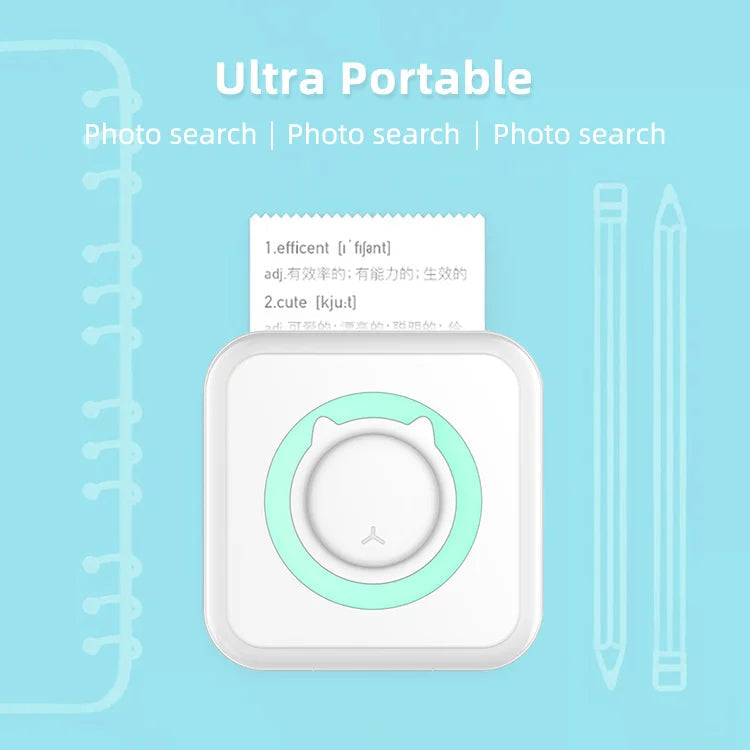 Portable Mini Thermal Printer Wirelessly BT 203dpi Photo Label Memo Wrong Question Printing With USB Cable Imprimante Portable