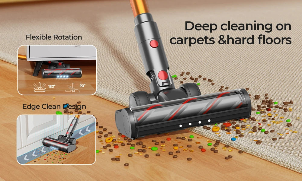 Laresar V7 500W 50KPA Suction Power Cordless Vacuum Cleaner Handheld smart Home appliance Removable Battery Dust Cup