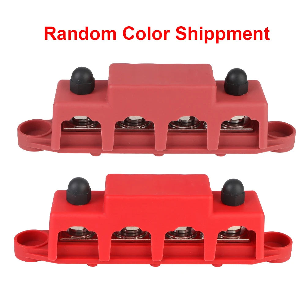 Caravan RV Power Distribution Block 4 Ways 48V 250A DC Bus Bar Electro Junction For Boat Truck Car Accessories M8 M10 Studs
