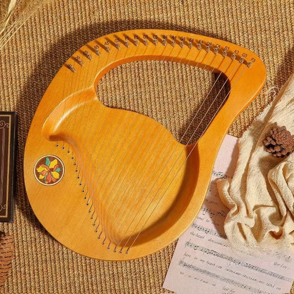 Mahogany Lyre Harp - String and Tuning Options