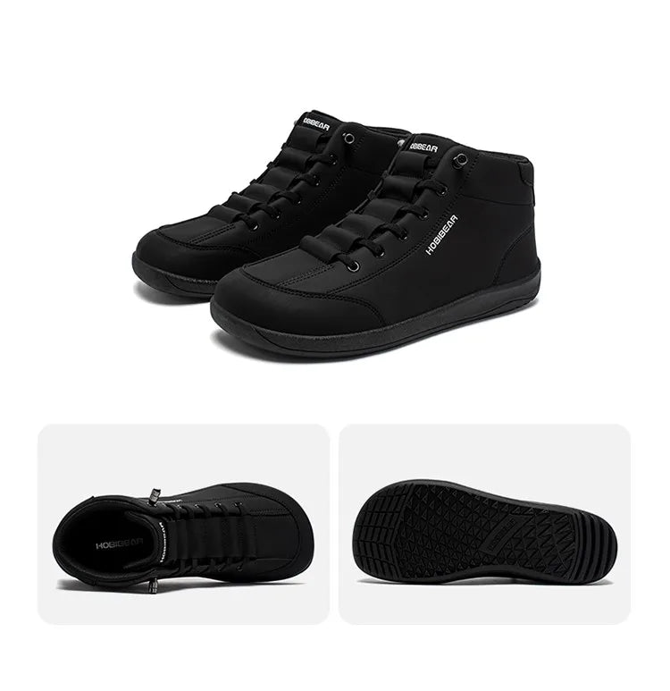 Botas de Cano Médio Barefoot HOBIBEAR para Homem e Mulher, Biqueira Larga, Botas de Tornozelo para Exterior, Antiderrapantes, em Pele Artificial