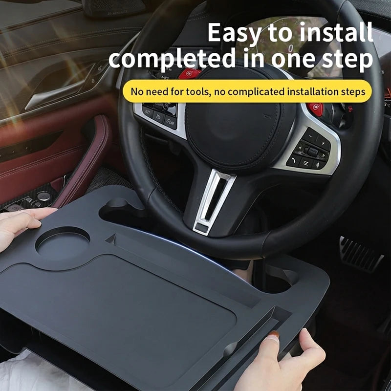 SEAMETAL Car Steering Wheel Food Tray Multifunctional Large Temporary Desktop for Car Interior Universal Laptop/Tablet Holder