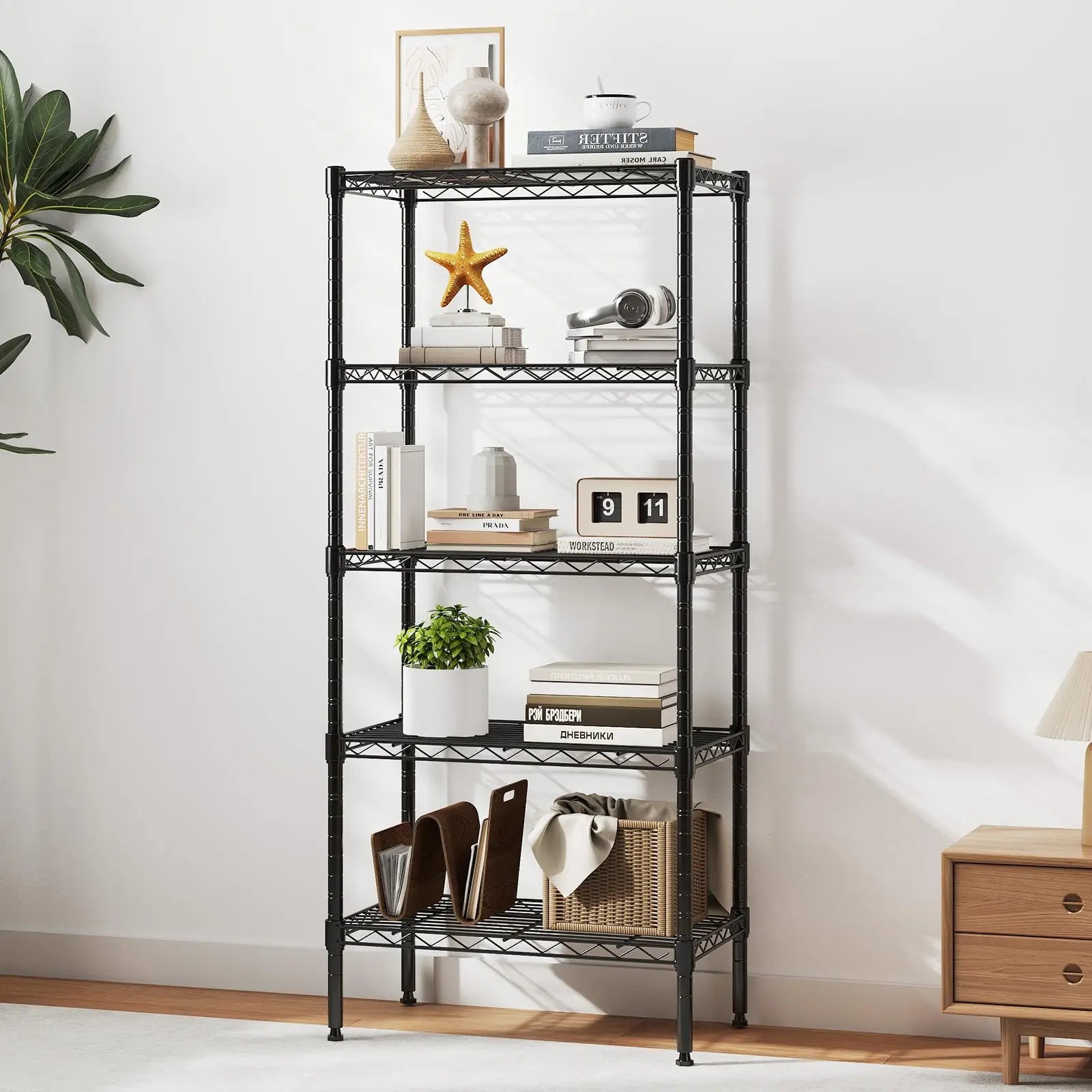 Adjustable Metal Wire Storage Shelves Heavy Duty 3-5 Tier Rack