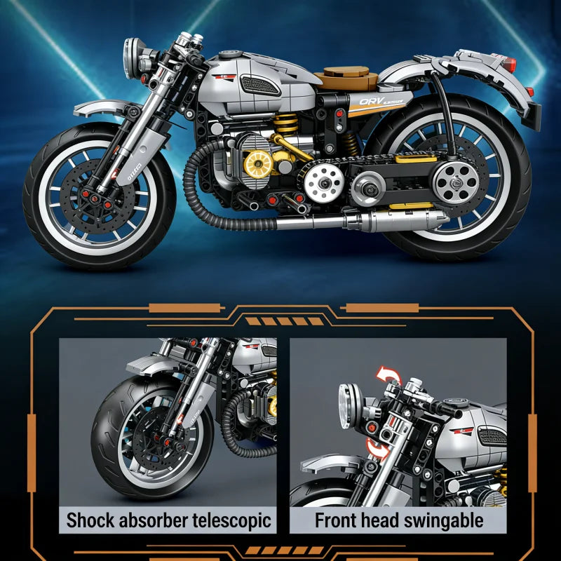 Retro driewielige motorfiets bouwkit