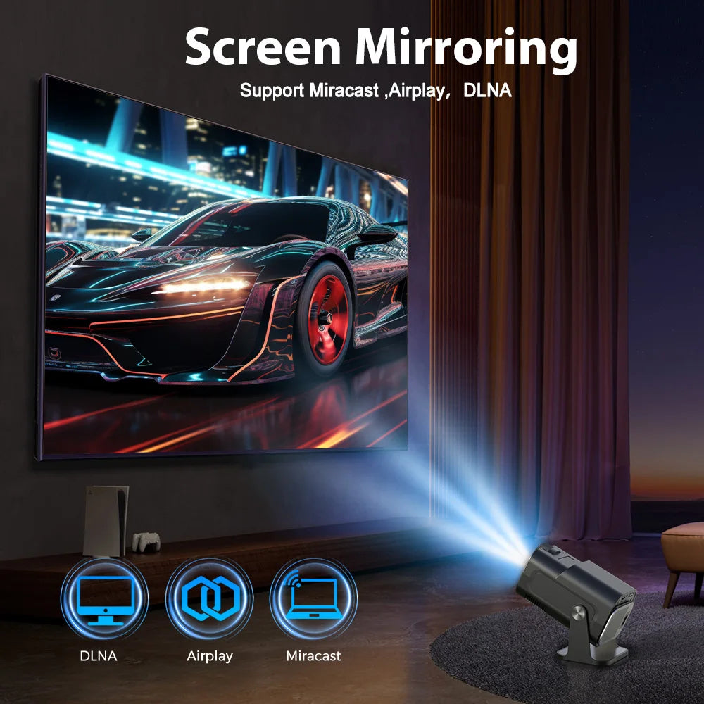 HY320 Mini Portable Projector with WiFi6 and Bluetooth