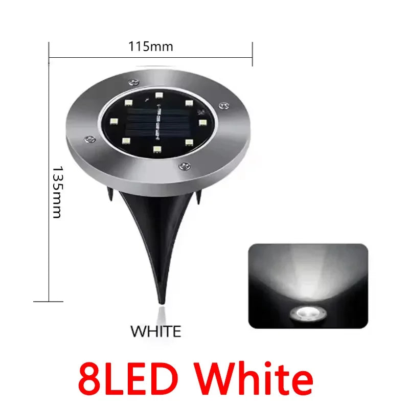 Solar Ground Disc Lights for Garden Decoration