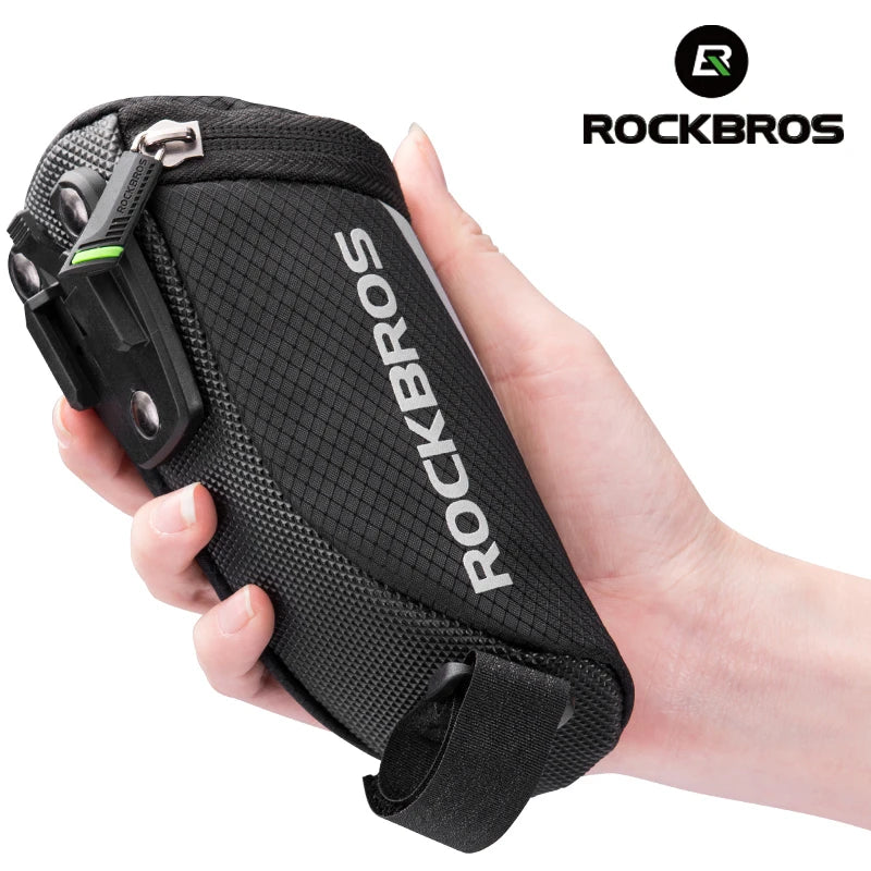 Compact Bike Saddle Bag with Reflective Design & Tool Storage