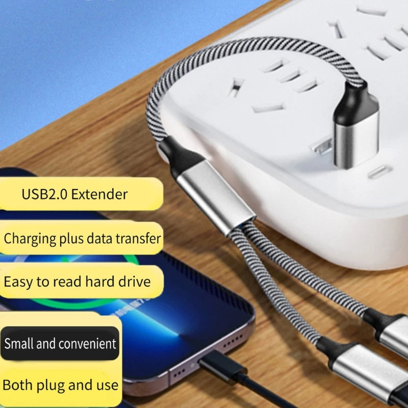 USB-A to Dual USB-A Splitter Cable, 28 cm