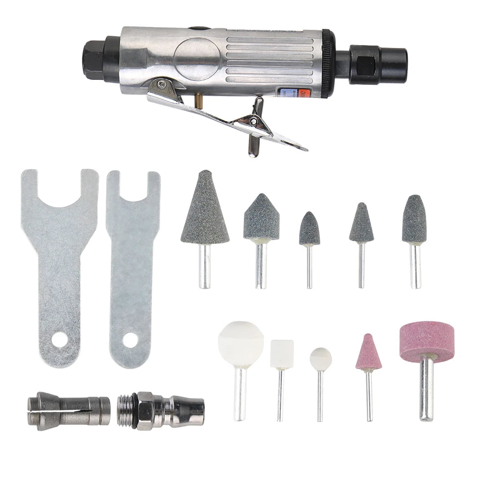 Schleif-Poliermaschine Kit Luftschleifer Meißel Werkzeug 1/4" 1/8" 16 Stück Pneumatischer Fein-Schleifer Luft Feindrehschleifer
