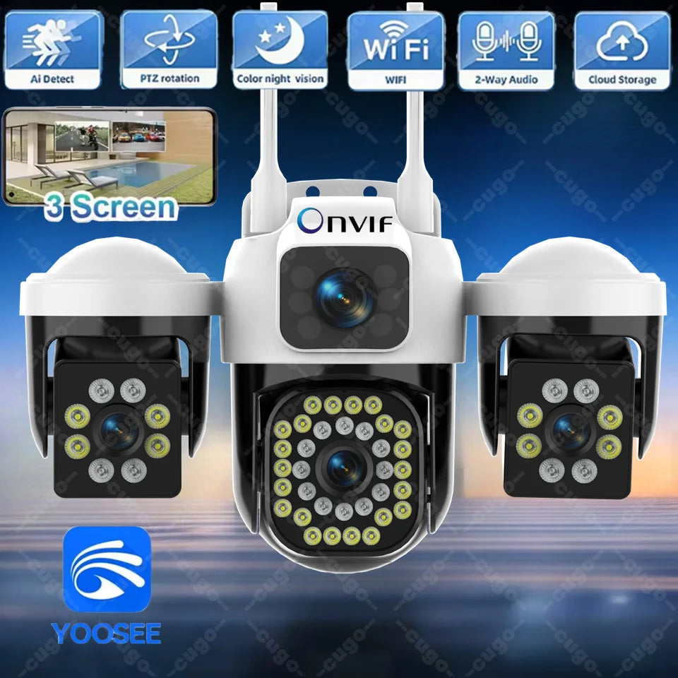 Triple-Lens WiFi Security Camera