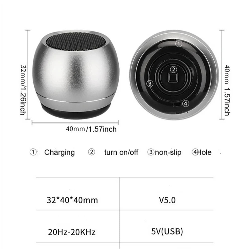 M1 Mini Bluetooth-compatible Small Speaker Portable Intelligent One Drag Two Small Steel Cannon Metal Wireless Sound Subwoofer