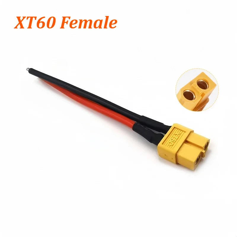 XT60 Parallel Battery Connector 3-Way 14AWG Silicone Wire Male/Female Dual Extension Y Splitter 100mm for Battery Charger Motor