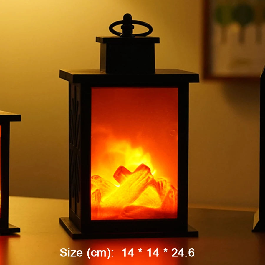 LED Flame Effect Night Light, Nordic Style Fireplace Decor