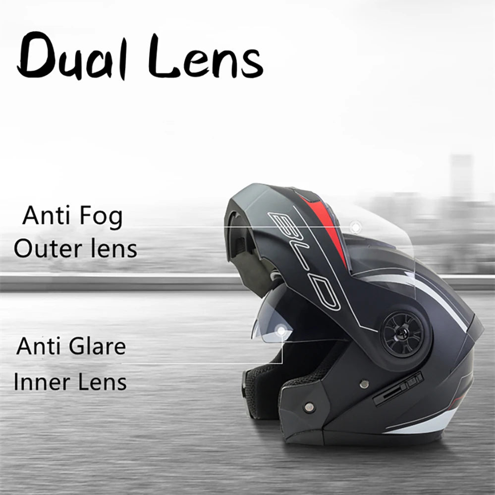 Binoclu/Bizant dual pentru bărbați/femei, cască de Moto, motocros, modular, Flip Up, personalizată, Cască integrală