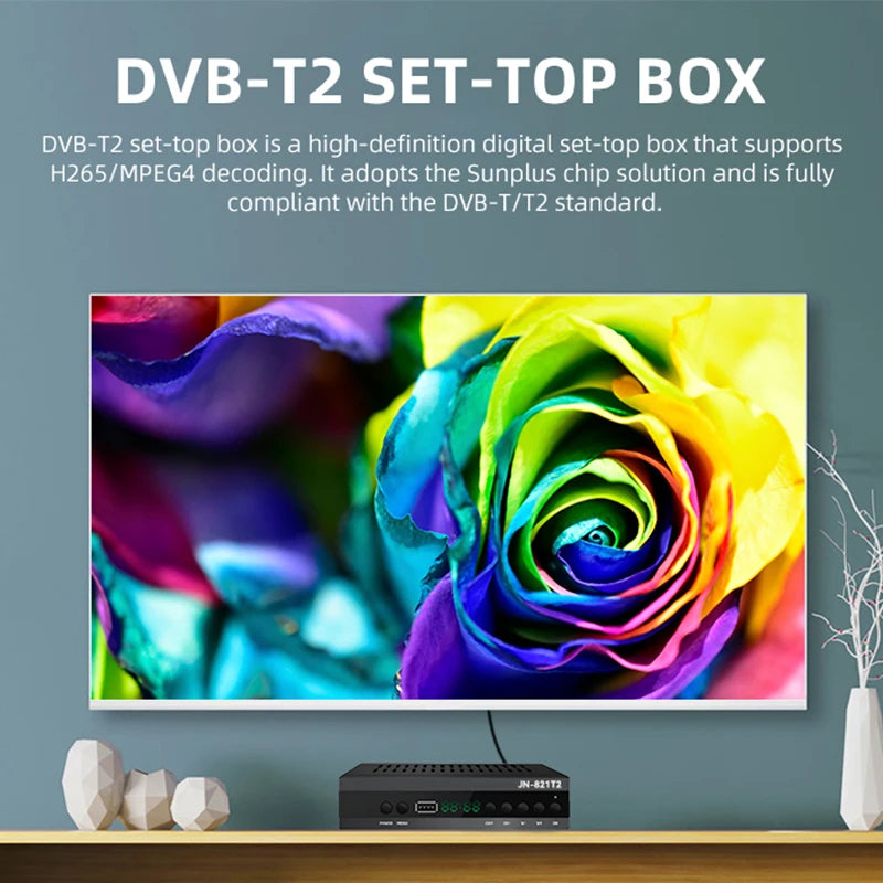 HD TV Receiver with DVB‑T2 and H.265 Decoding