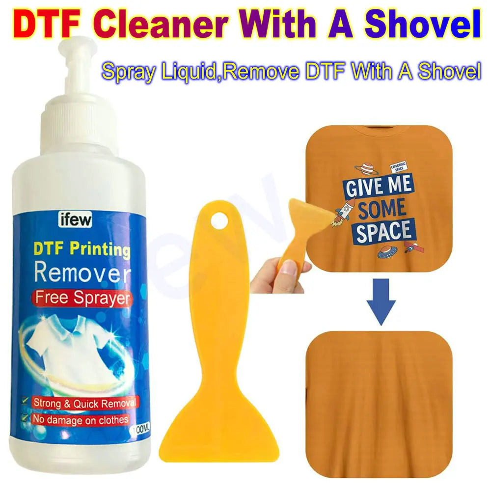 Dtf Remove Liquid Textile Vinyl Dtf Remover Ink Clothing for Garments Cloth Tshirt DIY Cricut Ink Cleaner Solution Accessories