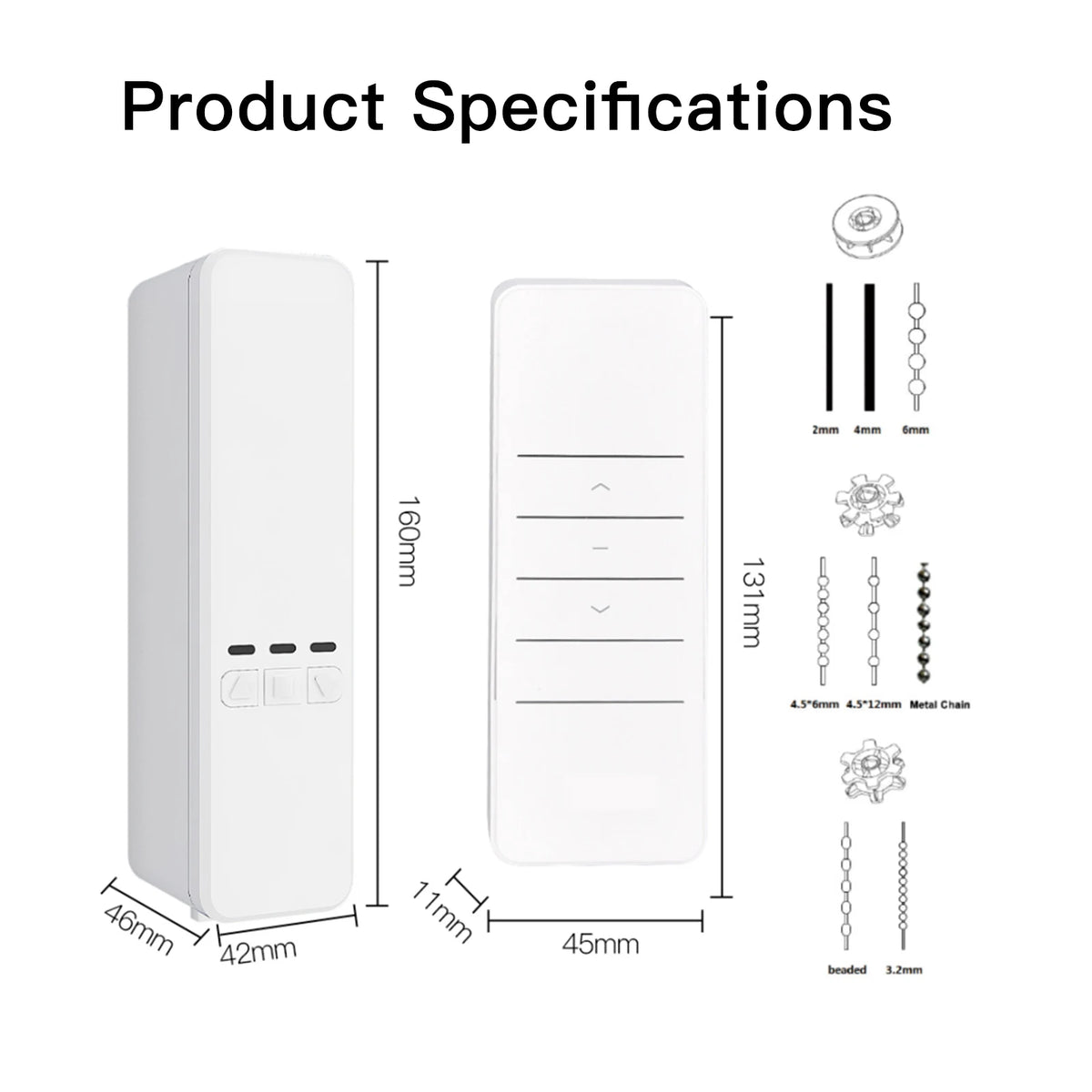 MOES Tuya WiFi Smart Motor Elektrische Ketten-Roller Rollläden Schattenspender Antrieb RF-Fernbedienungskit Smart Life App über Alexa/Google
