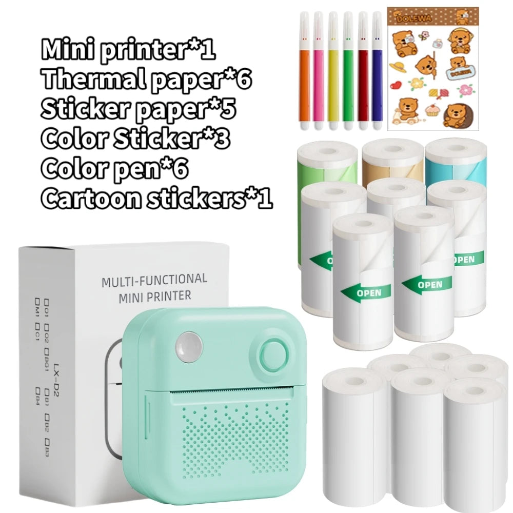Thermal Laber Printer MINI Wirelessly BT 203dpi Photo Label Memo Wrong Question Printing With USB Cable Imprimante Portable
