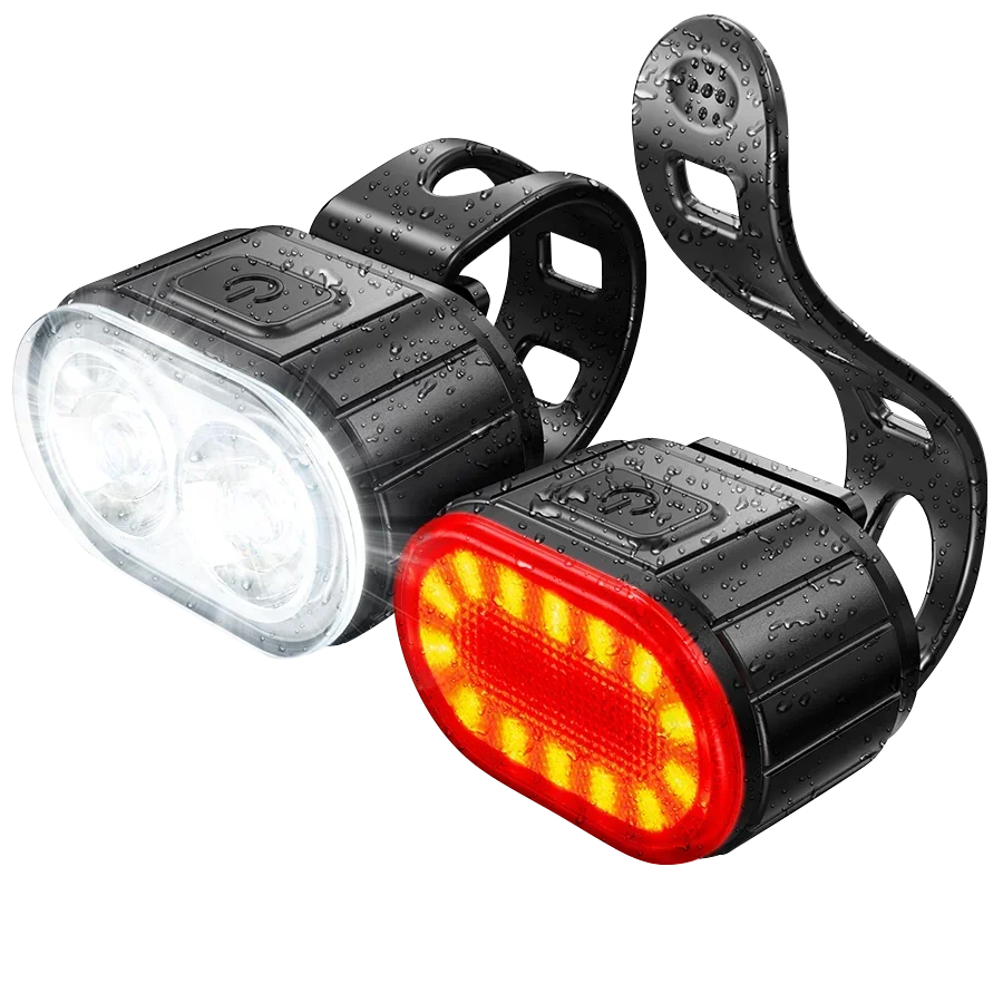 USB Rechargeable Front and Rear Bicycle Lights