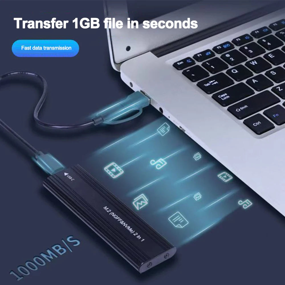 M.2 SSD USB Enclosure - NVMe and SATA Options