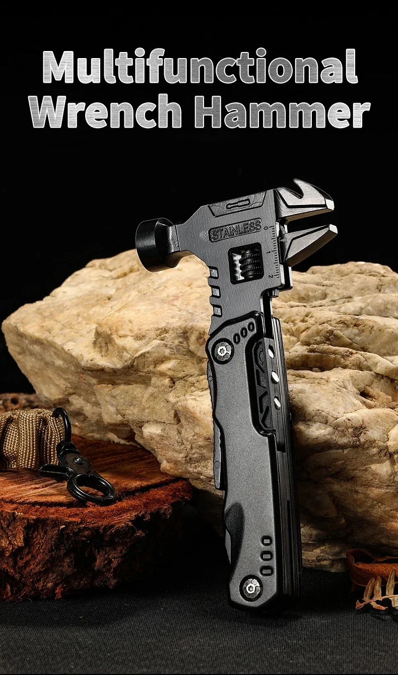 Hammer, Wrench and Pliers Multitool with Sheath