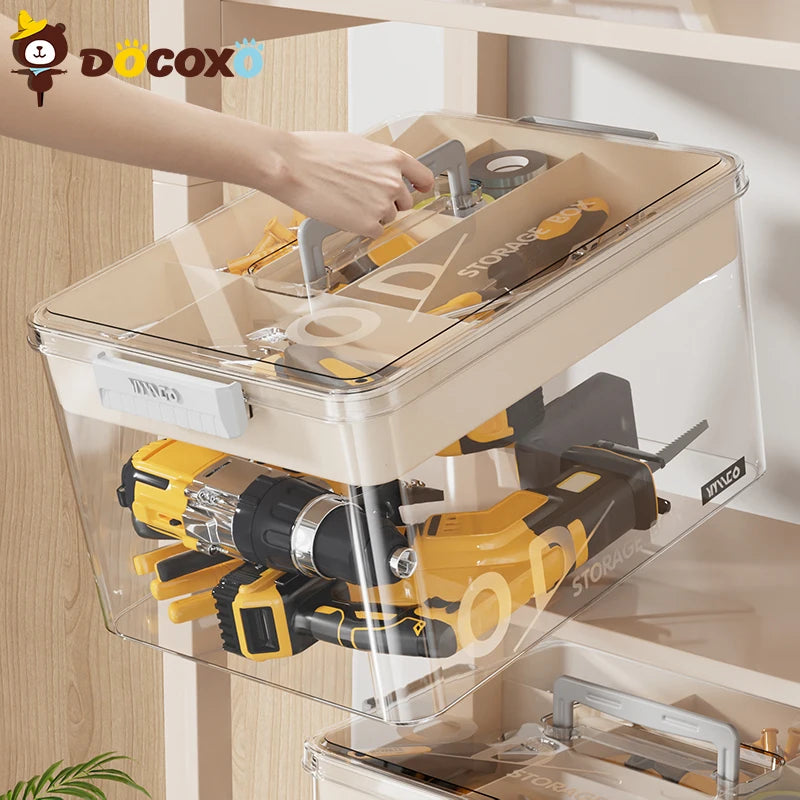 Divided Tool and Hardware Storage Case