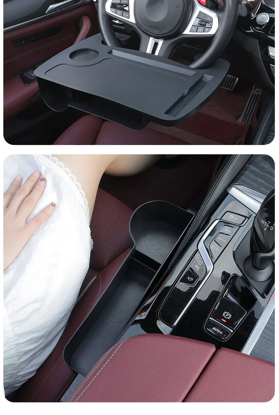 SEAMETAL Car Steering Wheel Food Tray Multifunctional Large Temporary Desktop for Car Interior Universal Laptop/Tablet Holder