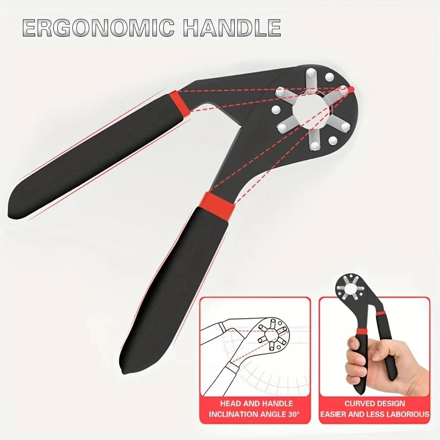 6-Inch Adjustable Hex Nut Wrench with Twin Handles