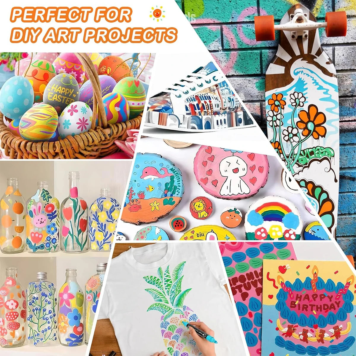 12-Color Dual-Tip Acrylic Paint Pens Set