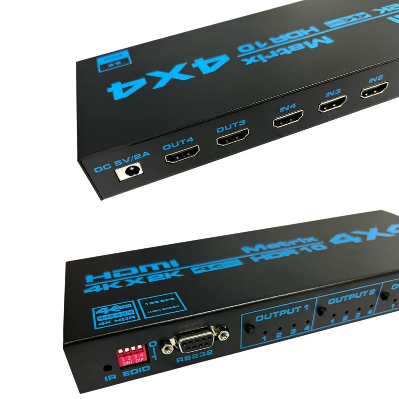 مفتاح HDMI مصفوفة رباعي المدخلات رباعي المخرجات