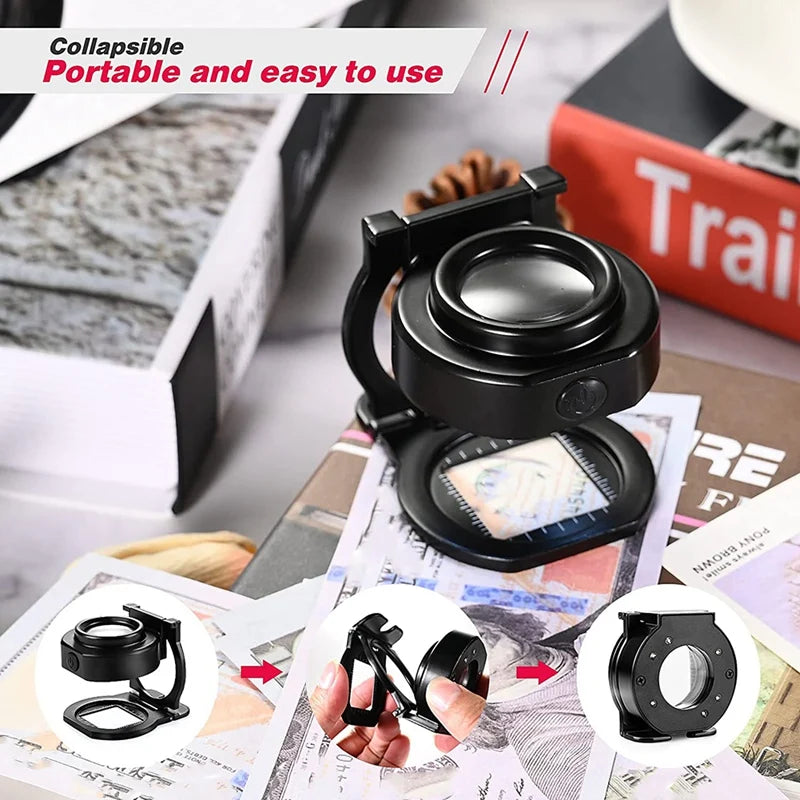 Rechargeable Folding Loupe with LED Light