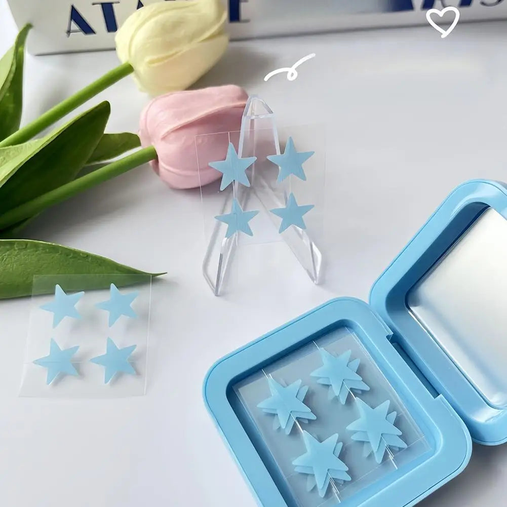 Blue & Yellow Stars Hydrocolloid Acne Patches with Mirror Storage Box