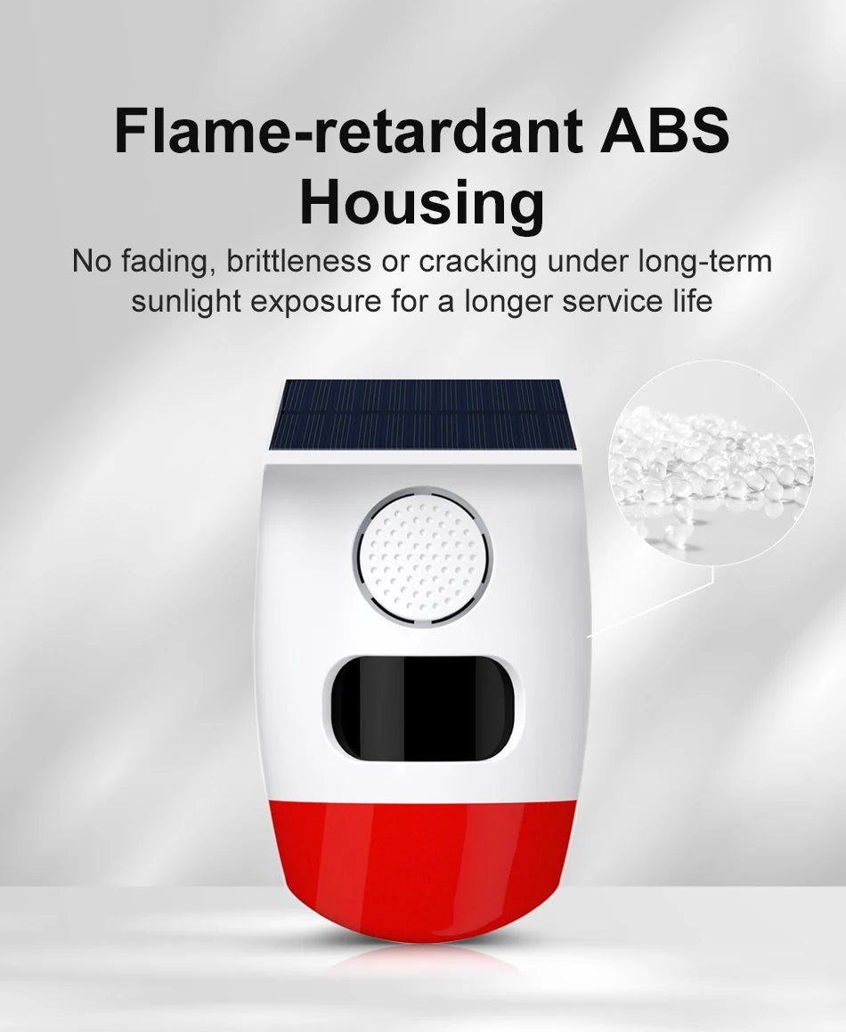 Solar Motion Sensor Alarm with 120dB Siren