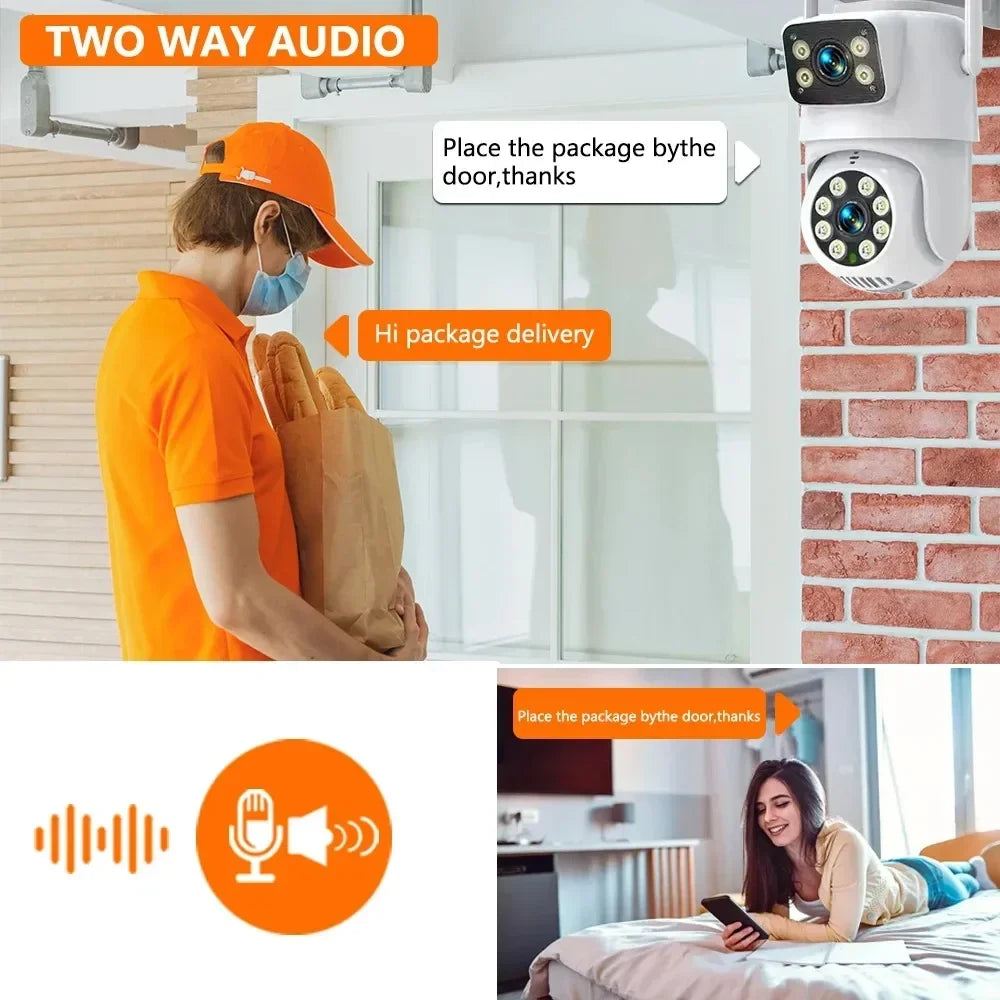 4K 8MP Dual Lens Outdoor PTZ Security Camera with Auto Tracking