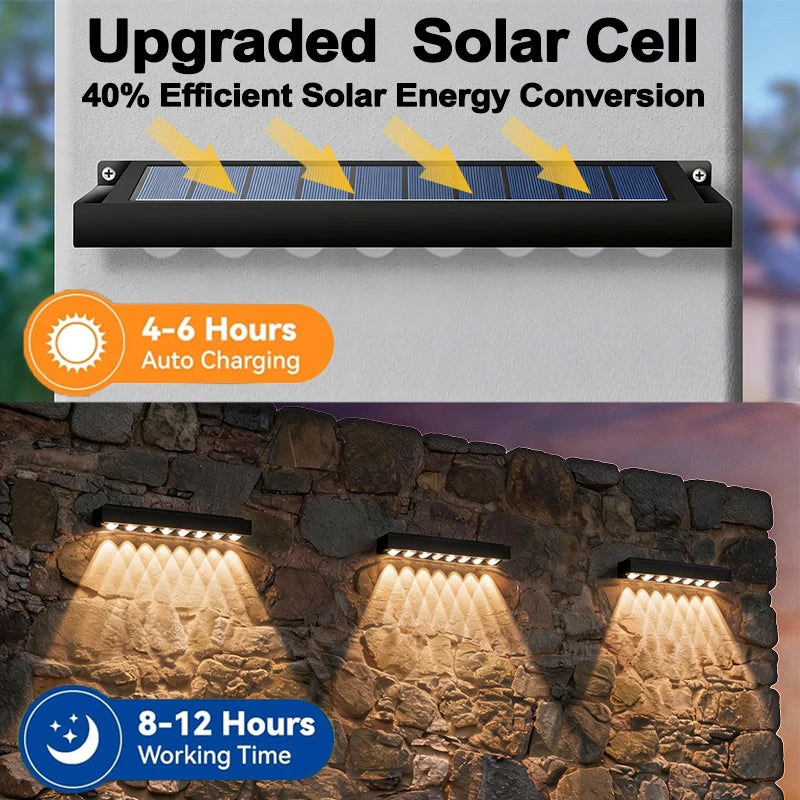 Solar LED Wall Accent Light, 4/8-LED Options