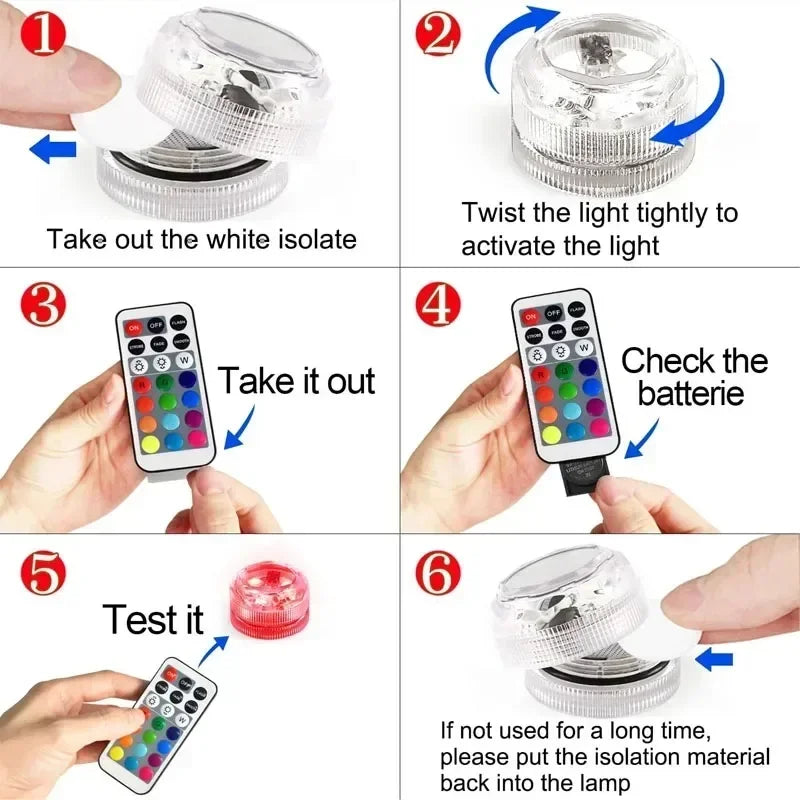 Wireless RGB LED Ambient Light with Remote, IP68 Rated