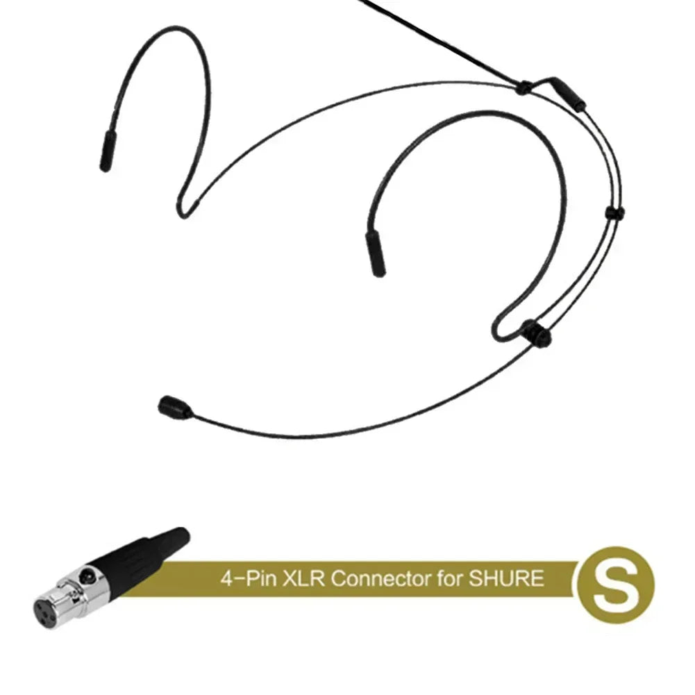 Double Earhook Headset Microphone with 2 Covers, 5 Plugs